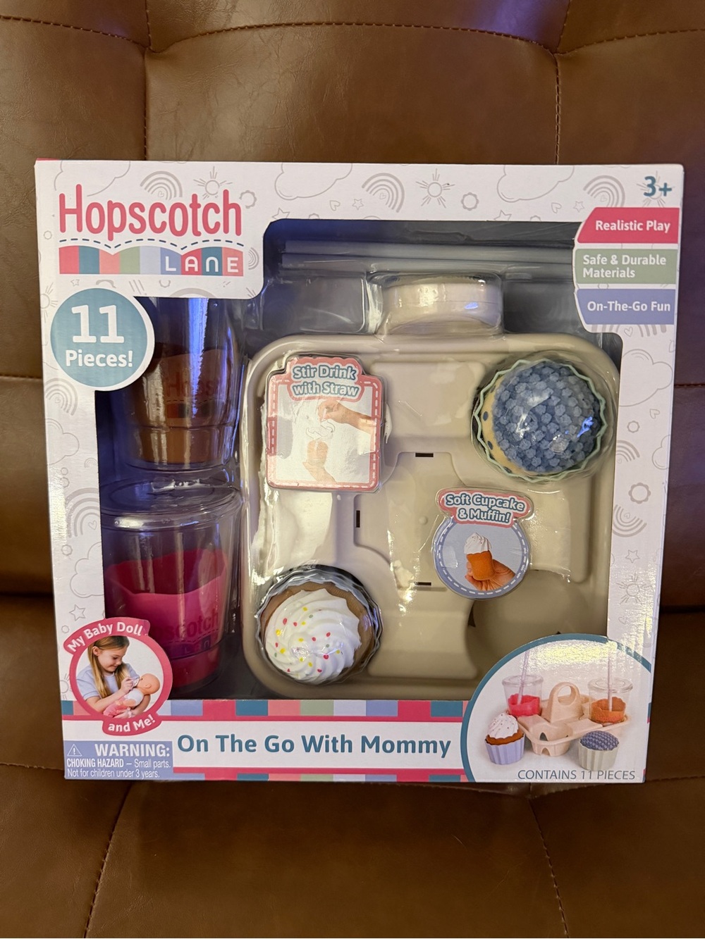 Hopscotch Lane On The Go With Mommy 11 Pc Pretend Play Drink Cupcake Set NEW